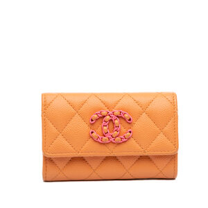 Pre-Loved Chanel Quilted Caviar 19 Flap Card Holder